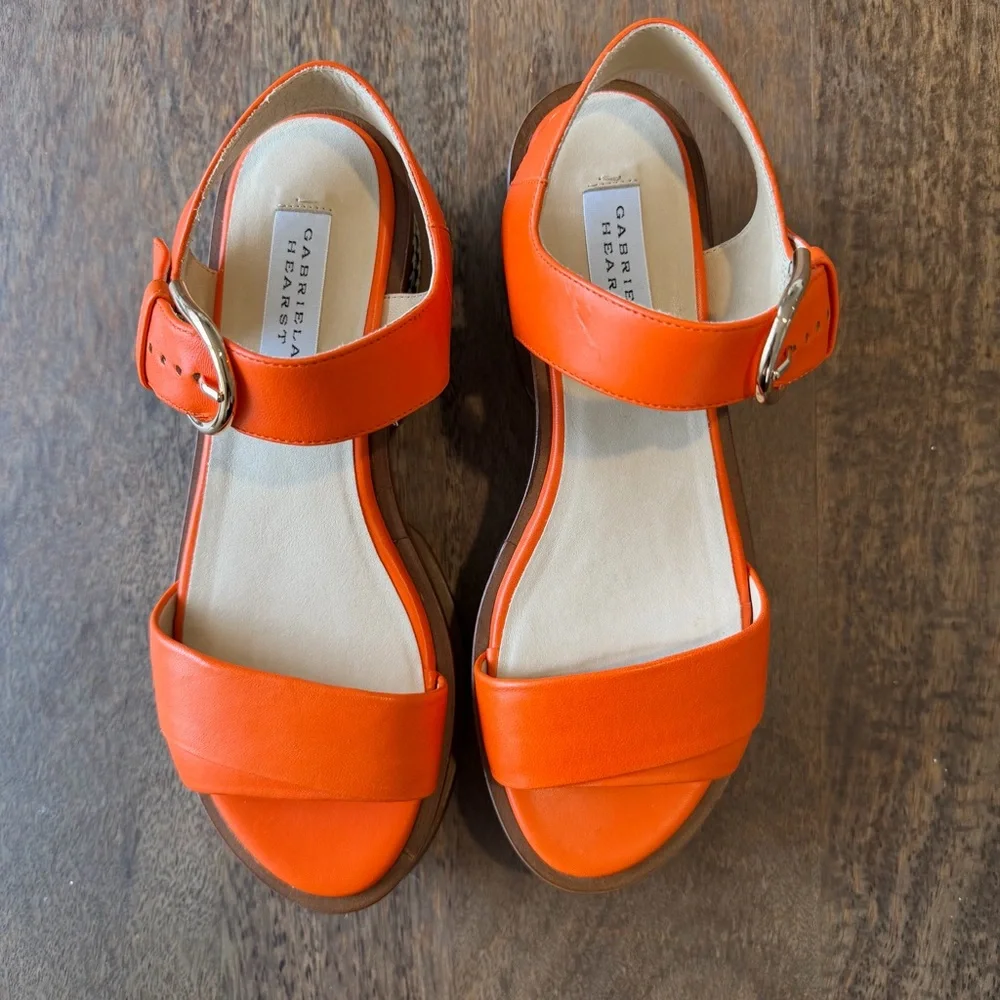 Gabriela Hearst "Mika” Embroidered Leather Platform Sandals (NWT) - Picture 3 of 9